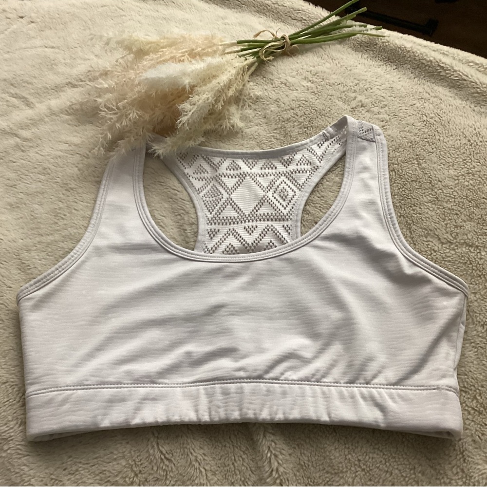 Zyia white bomber bra size medium